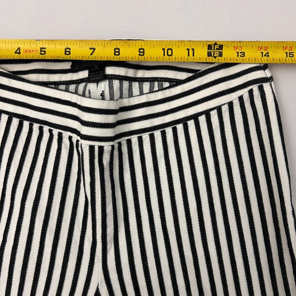 St. John Emma Women's 6 Black White Textured Striped Straight Leg Pants USA‎ - Picture 9 of 11